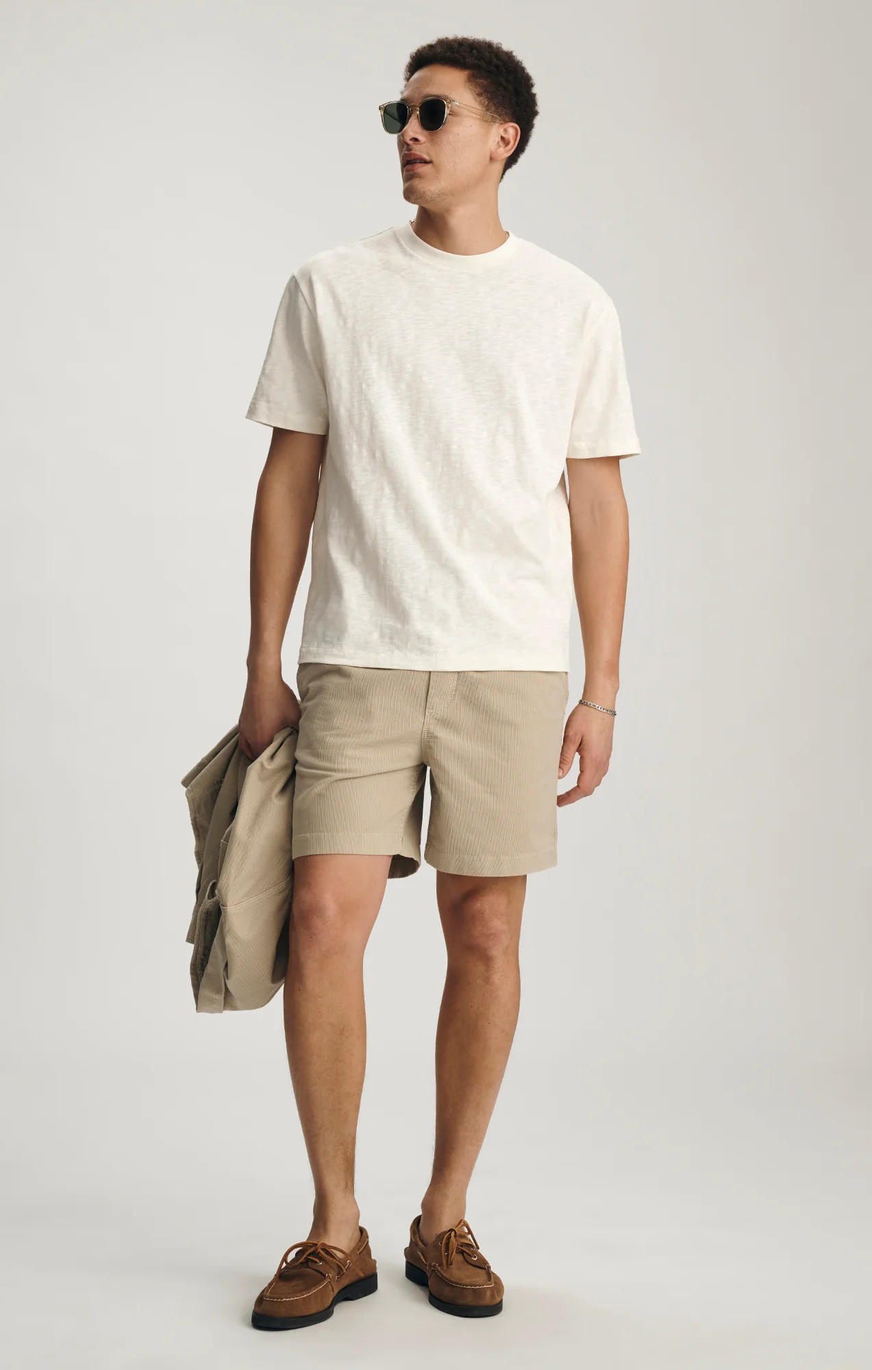 SLUB CREW NECK T-SHIRT IN VANILLA ICE - Image 4
