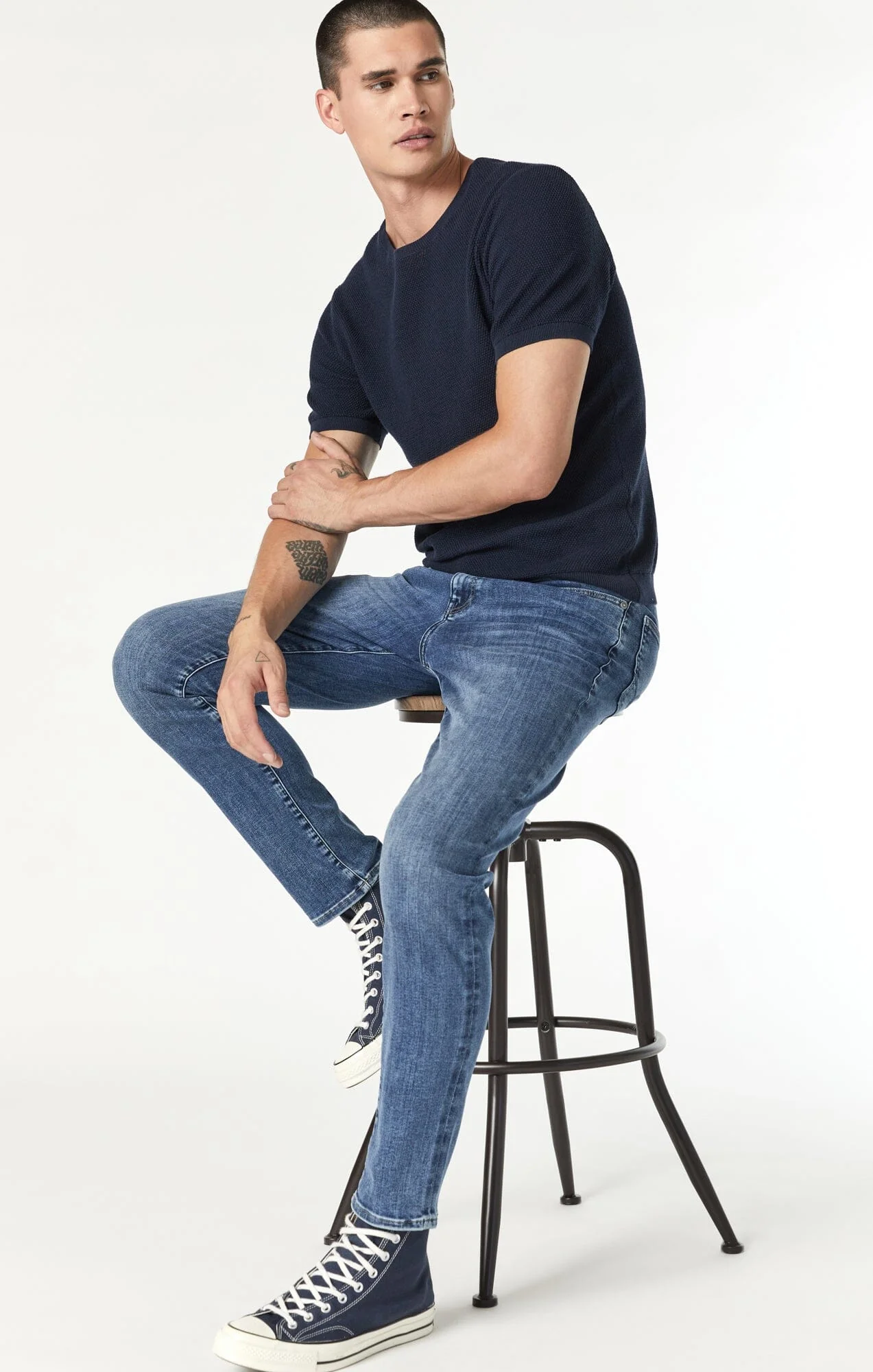 STEVE ATHLETIC FIT JEANS IN DARK USED SUPERMOVE - Image 2