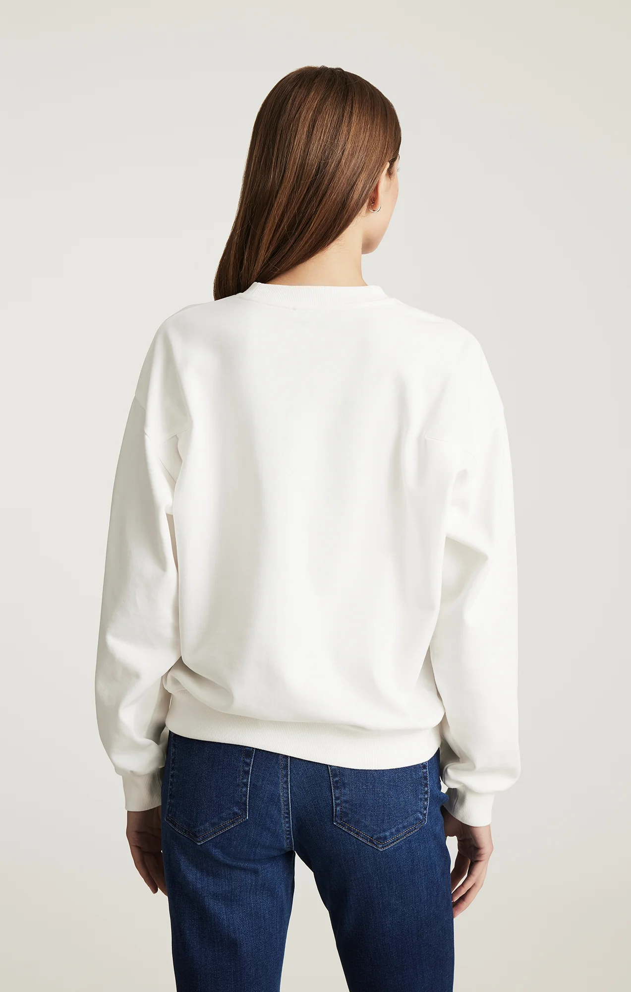 CREW NECK SWEATSHIRT IN ANTIQUE WHITE - Image 3