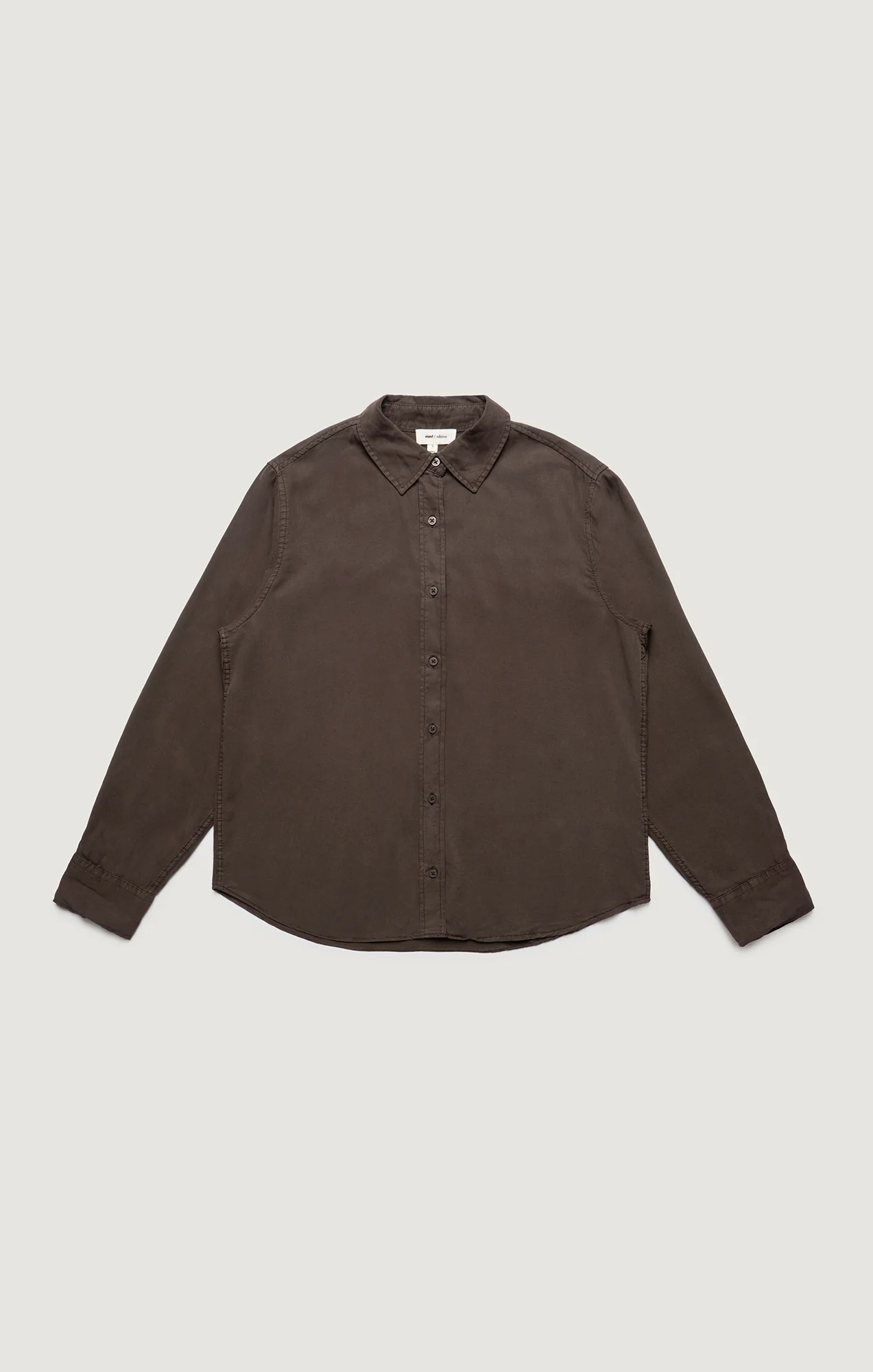 EDITION TENCEL™ BUTTON-UP SHIRT IN CHOCOLATE BROWN - Image 6
