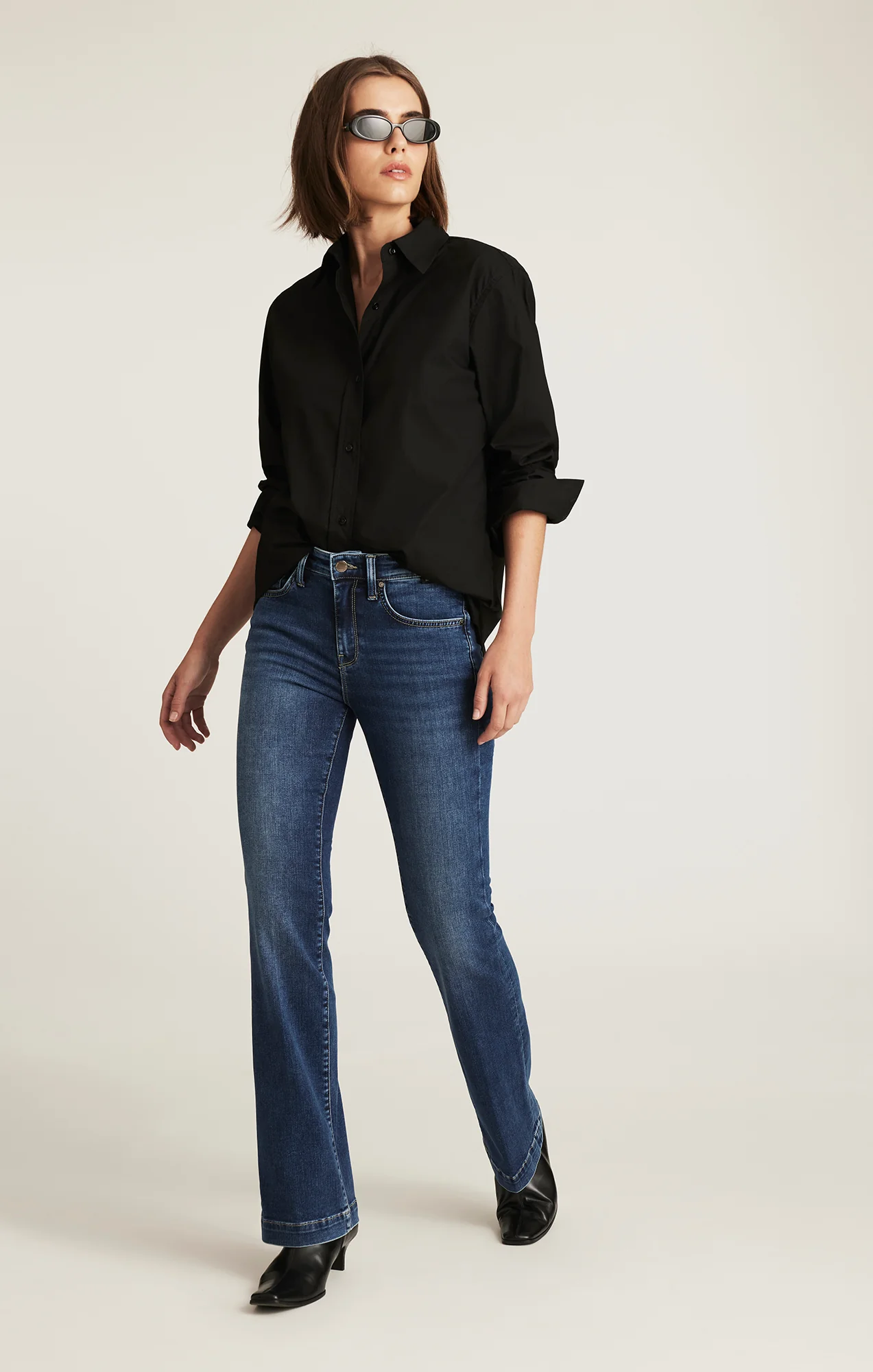 VICKY BOOTCUT IN DARK BRUSHED FEATHER LUXE
